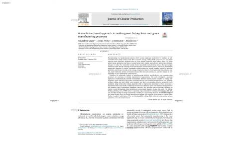 A simulation based approach to realize green factory from unit green manufacturing processes